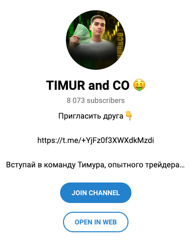 Телеграм канал “TIMUR and CO”