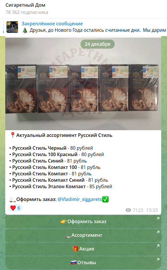 Пример постов в тгк @Vladimir_siggarets